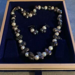 New River Pearl Set - Earrings And Necklace